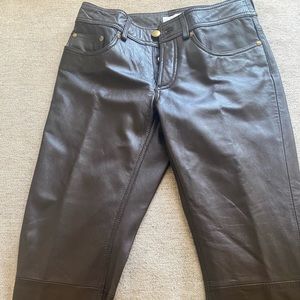 Dark brown leather pants